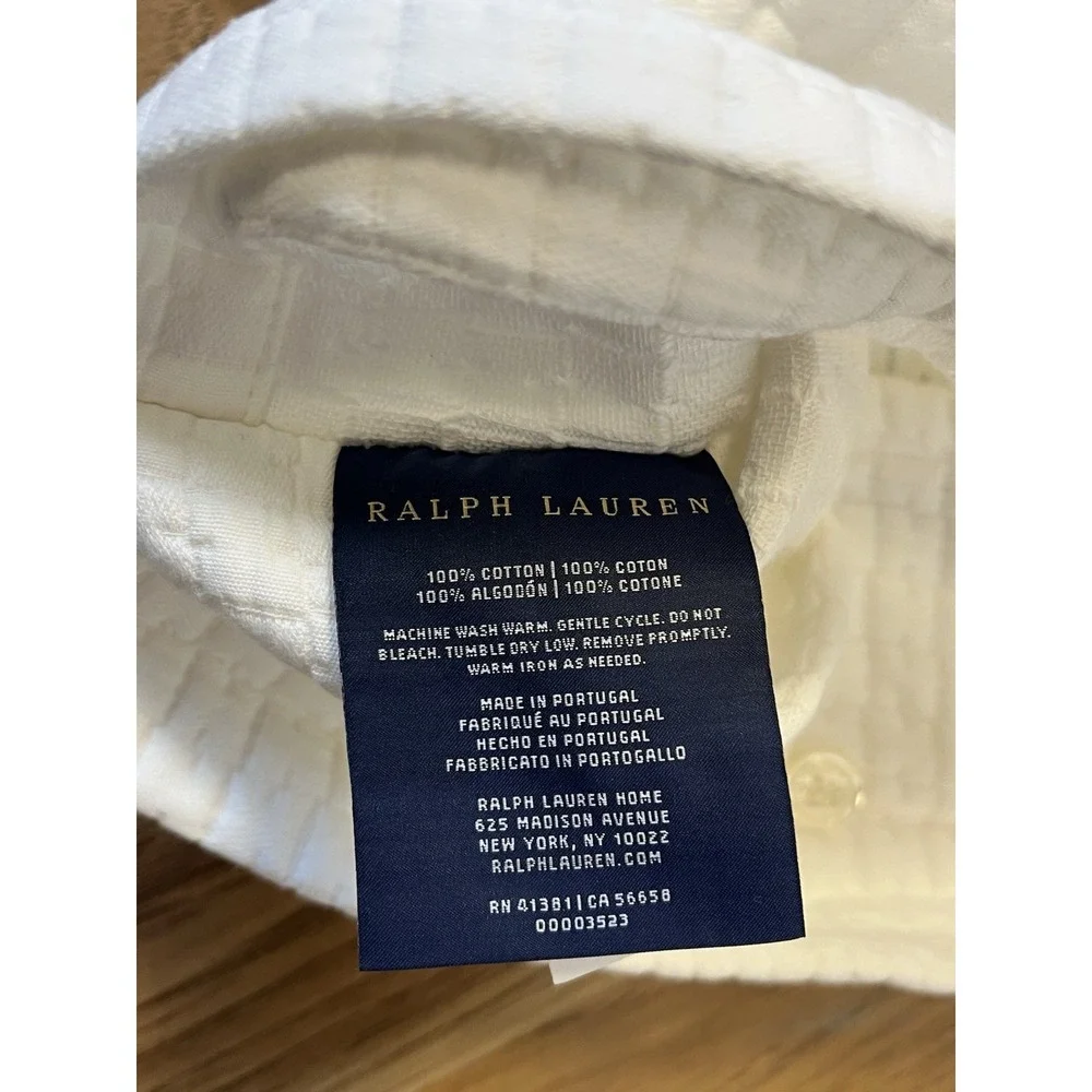 Ralph Lauren Euro SHAM Portugal Elyssa Square White 1x 100% Cotton